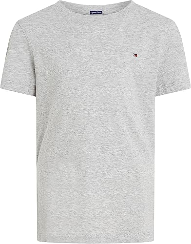 Tommy Hilfiger Jungen T-Shirt Kurzarm Rundhalsausschnitt, Grau (Grey Heather), 3 Jahre