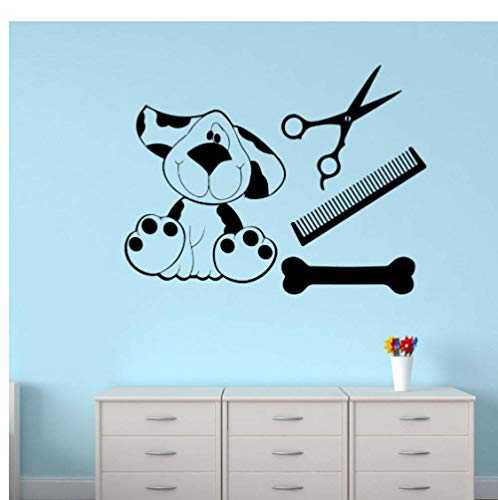 Wandtattoo Tierpflege Salon Hundeshop Kammknochen Kunst Vinyl Aufkleber Dekor 22C56Cm