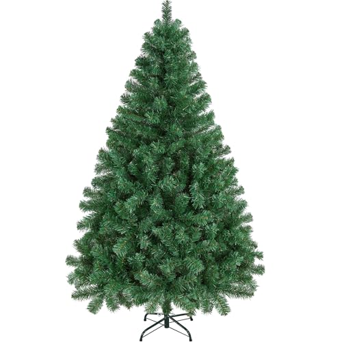 Yaheetech 183cm Künstlicher Weihnachtsbaum Tannenbaum mit 598 Spitzen & Faltbarem Metallständer Christbaum Kunstbaum für Weihnachtsdekoration, Grün