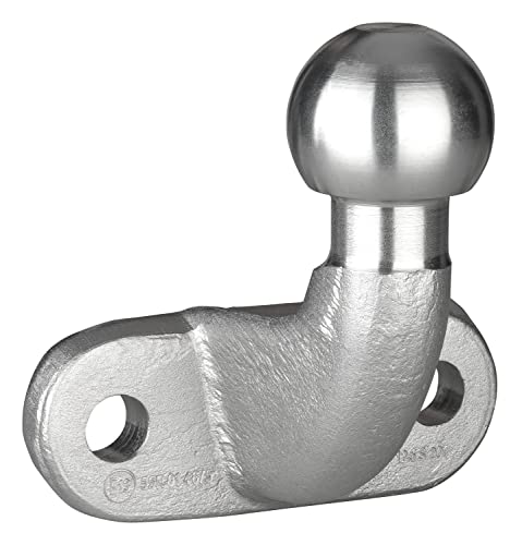 Anhängerkupplung 50 mm Kugelkopf 3,5 t Zugkraft – Massive Gussstahl Anhängevorrichtung mit 2-Loch Anschraubplatte – für Pkw LKW Traktor Quad – E-geprüft