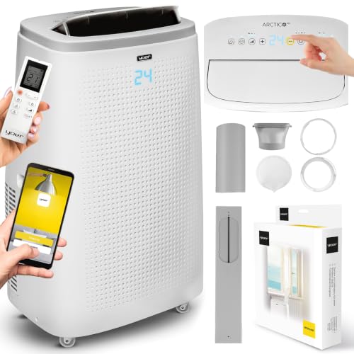 Yoer Mobile Klimaanlage, 16000 BTU, 4,7kW, 54 dB leise, 4-in-1 Kühlen Heizen Entfeuchten und Lüften, Raumgröße bis 75 m², WLAN, Fernbedienung, Arctico Pro PAC02W, weiß