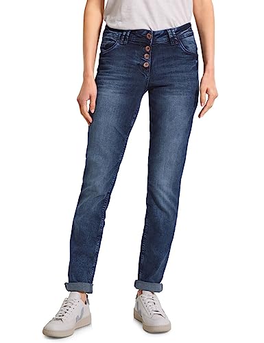 Cecil Damen Scarlett Jeans Jeanshose Loose, Mid Blue Wash-Bronze, 33W x 30L