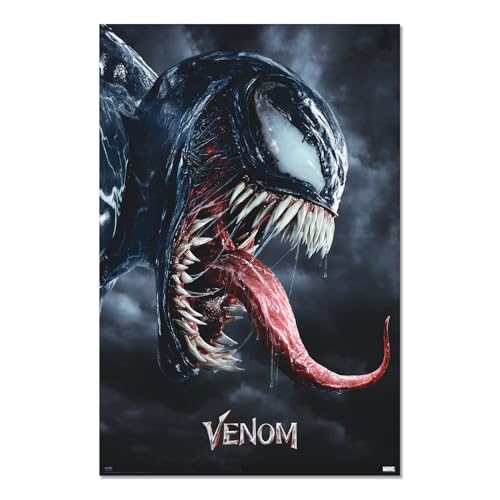 Grupo Erik Poster Kunstdruck Venom Poster - Deko Wohnzimmer oder Deko Schlafzimmer - Deko Zimmer - Größe 61 x 91 - Offizielle Venom Fanartikel