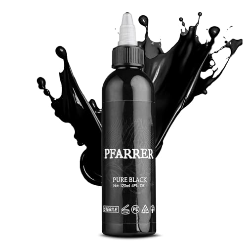 PFARRER Tattoo Farbe Black 4oz(120ml) hautfreundlich USA Standard Tattoo Farbe Schwarz Pure Black TI7003-120-001