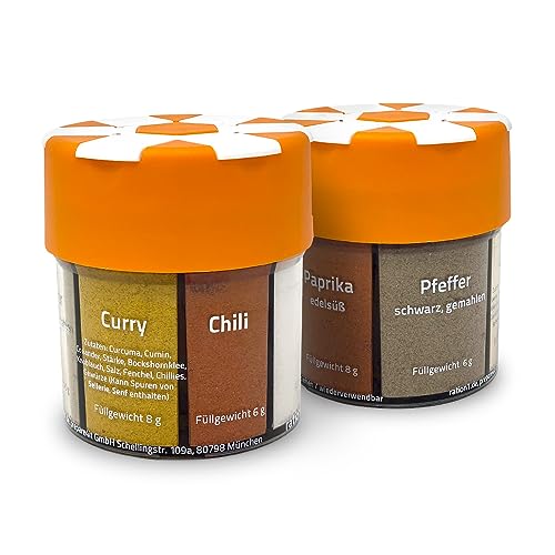 ration1 Camping Gewürze Set 2er Pack, 6-in-1 Gewürzstreuer