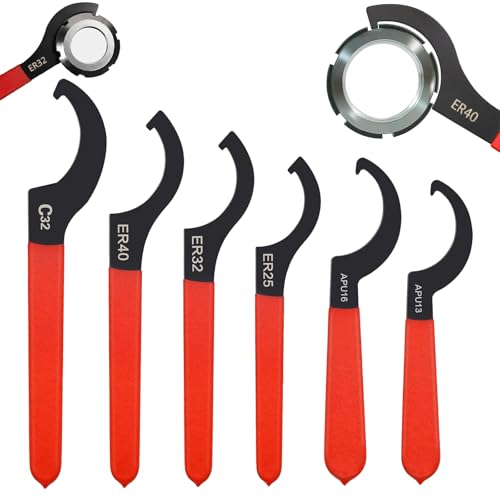 6 Stück Gewindefahrwerk Schlüssel, Hakenschlüssel, Satz Verstellbare Hakenschlüssel, Hakenschlüssel Werkzeuge, Gewindefahrwerkschlüssel, für Anziehen Oder Lösen von Kontermuttern in Engen Räumen