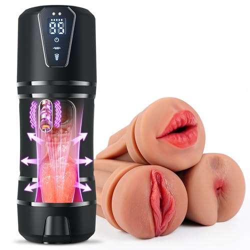 Elektrischer Masturbator Masturbieren für Männer 9 Teleskopfunktion & 5 Rotierend & Saugen, Sex Spielzeug für die Männer Vibratorensets, Taschenmuschi Masturbatoren Penis Eichel Stimulator Sex Toys