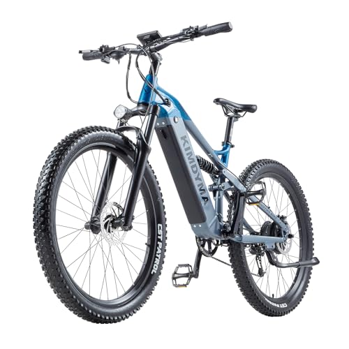 BURCHDA E Bike elektrofahrräder Herren Damen, Ebike 48V 20Ah(960Wh) Akku bis 140km, 27.5x2.8 Zoll Electric Bike 9-Gang Getriebe mit LCD-Display,Vollfederung E Fahrrad 250W Motor 80 N.m, KO1 (Blau)