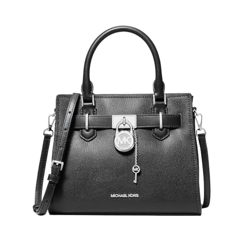 Michael Kors Hamilton Kleine Leder-Satchel Schwarz
