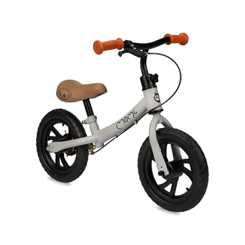 Momi BREKI Kinderlaufrad für Mädchen und Jungen ab 3 Jahren (max. Körpergewicht 25 kg), Stabiler, Leichter Metallrahmen 3 kg, regulierbare Sattelhöhe mit Quick Release, pannensichere Eva-Räder