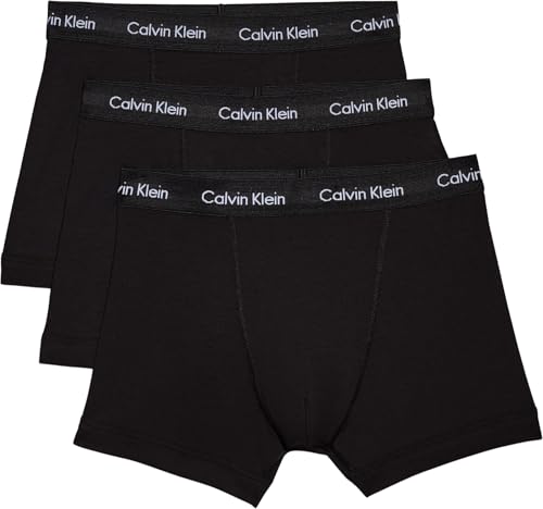 Calvin Klein Herren 3er Pack Boxershorts Trunks Unterwäsche, Schwarz (Black W Black Wb), M
