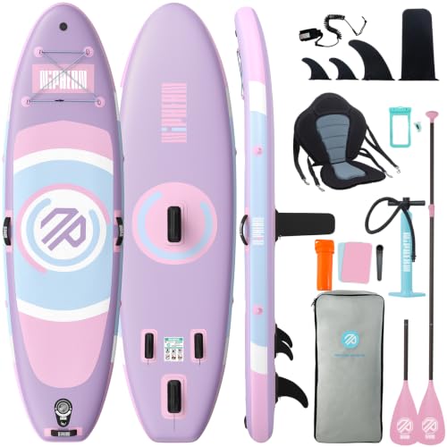 Niphean Stand up Paddling Board mit Sitz, (Ultraleichtes) SUP Board für Frauen, Standup Paddle Board mit +30% Balance StabilTrac-Finne, Anti-Rutsch Inflatable Paddle Board für Yoga&Haustierfreundlich