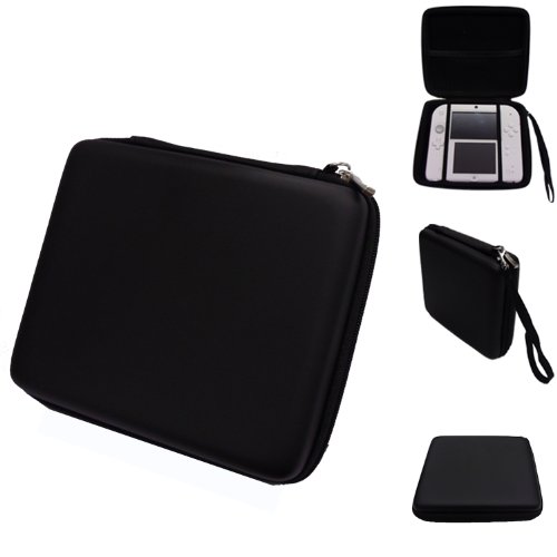 TECHGEAR Schutzhülle für Nintendo 2DS, für Transport und Aufbewahrung, Platz für Nintendo 2DS + Spiele + Zubehör - Schwarz