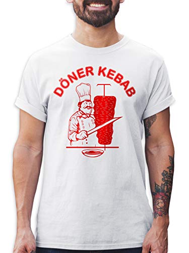 Shirtracer Döner Kebab Herren T-Shirt und Männer Tshirt (Weiß, XL)