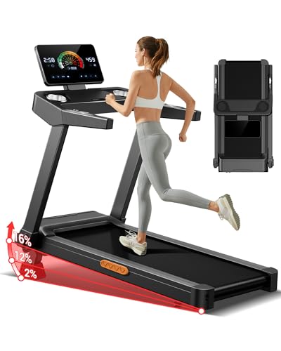 CURSOR Laufband für Zuhause mit Steigung 16%, 14KM/H Laufband Klappbar mit Pulsmessung, Treadmill for Home mit leisem 3,5-PS-Motor, LED-Anzeige, Max Belastung 180KG, Profi