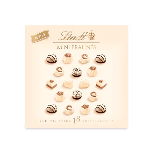 Lindt Schokolade - Weiße Mini Pralinés | 90 g | Pralinen-Schachtel 18 Pralinen in 6 köstlichen Sorten | Pralinengeschenk | Schokoladengeschenk