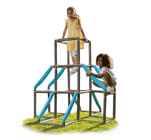 Big Kraxxl The Tower Kletterturm - Klettergerüst Outdoor für Kinder von 3-7 Jahre (max. 100 kg) - Spielturm zum Klettern auf 3 Etagen, 184 Teile mit innovativem klick-System, 140 x 140 x 140 cm