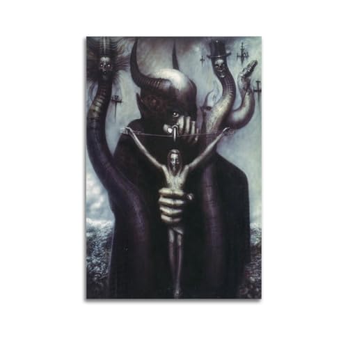 YiXong Horror HR Giger Fantasy-Poster, dekoratives Gemälde, Leinwand, Wandposter und Kunstdruck, modernes Familienschlafzimmer, Dekoration, Poster, 40 x 60 cm