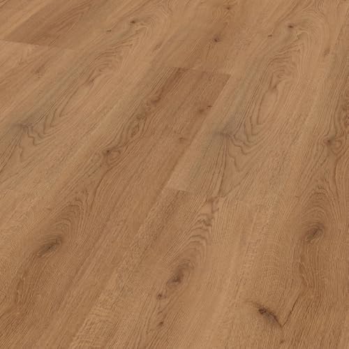 Laminat Boden Trend Eiche Natur 6 mm - KRONOTEX Superior Basic, Landhausdiele, widerstandsfähig, pflegeleicht, einfache Klick-Verbindung, natürliche Holzoptik für stilvolle Räume Farbe Trend Eiche -