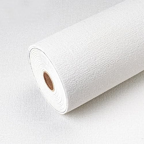 Anttyscar Selbstklebend Tapete Weißer Tapete 3mm Verdickende Thermische Isolierung Akustikpanel Wasserdicht für Schlafzimmer Wohnzimmer 50 cm x 280 cm