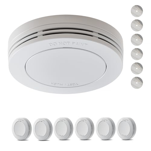 Safeliveo Rauchmelder 10 Jahre Batterie, Feuermelder Flach 6er Set