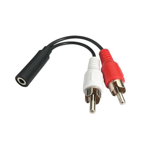 JZK 10CM Aux 3,5 mm Buchse auf 2x Cinch Stecker Kabel, Stereo Audio auf Cinch Kabel Adapter, Phono auf 3,5 mm Klinke, Audiokabel für TV, Hifi, Heimkino, Lautsprecher