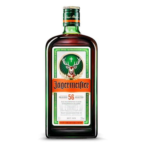 Jägermeister – 1 x 0,7l Premium Kräuterlikör 35% Vol. – 56 erlesene Kräuter – Kalt mazeriertes Elixier – Im Eichenfass gelagert – Das Original aus Wolfenbüttel