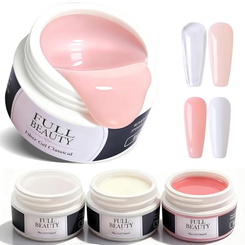 4 Stück Aufbaugel für Gelnägel 15ml für Profis & Anfänger als UV Gel, Nagelfestigungsgel für Nagelverlängerung Nail Art Maniküre U V Builder Nagelgel für Nagelstudio