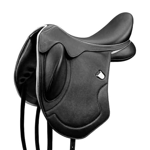 EQUIGEAR Zeitlos eleganter Hochleistungs-Allzweck-Springsattel aus Leder für Pferde – Komfortabler Reitsattel mit ausgewogener Sitzposition und robuster Verarbeitung (15 inches)