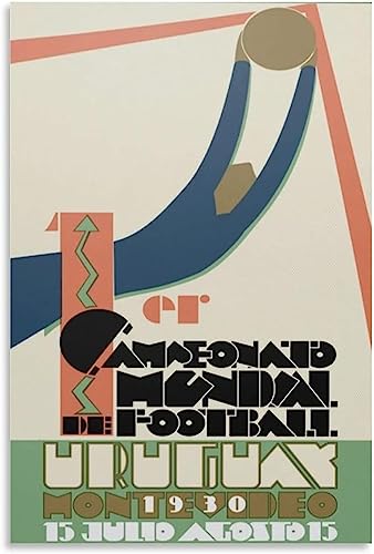 LVTFCO 1930 FIFA Weltmeisterschaft Fußball Poster Und Drucke Kreative Wandkunst 1930 FIFA Weltmeisterschaft Fußball Malerei Leinwand Für Wohnkultur Bild 50x70cm Kein Rahmen