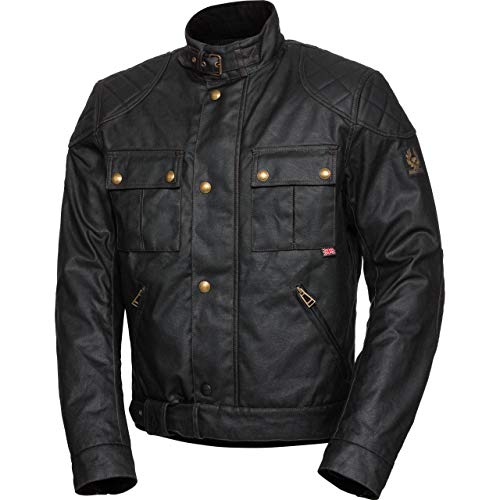 Belstaff Motorradjacke mit Protektoren Motorrad Jacke Brooklands 2.0 Textiljacke schwarz M, Herren, Chopper/Cruiser, Ganzjährig, Baumwolle