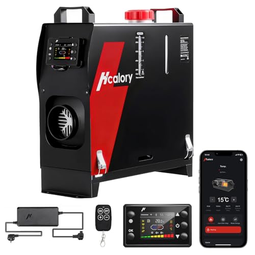 12V/24V Luft Dieselheizung 8KW, 0,12-0,45 L/h Air Diesel Standheizung mit APP & Adapter,18% höhere Verbrennungseffizienz,10-Stufen-Temperaturregelung, Automatik-Start-Stopp für Auto LKW, 2025