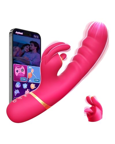 Dildo Vibratorensets für Frauen, Sex Spielzeug für die Frau 12 Modi Soft Dicksilikon Rabbit Vibrator Leise Starke Leck Vibration für Frauen Klitoris G Punkt Sex Toyset Woman +APP Fingerüberzieher