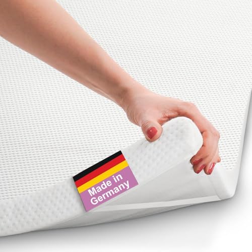 B!HOME Matratzentopper [90x200x4,Kaltschaum] für Matratze Matratzenauflage mit Eckgummi Topper Ideal für Boxspringbetten, Schlafsofas und Camping, Öko-Tex, Made in Germany