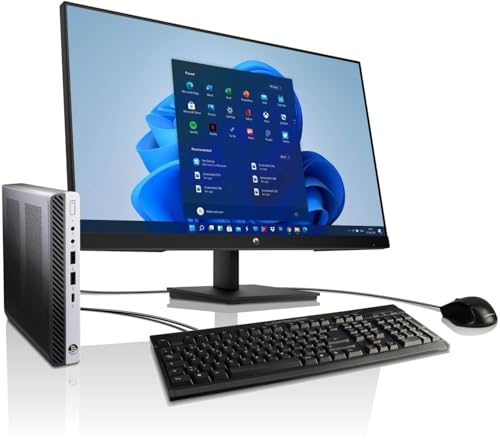 HP All-in-One Paket ProDesk + 27-Zoll Computer mit 3 Jahren Garantie! Intel Pentium 4400T 2x2900 MHz, 16 GB DDR4, 512 GB SSD, WLAN, USB C, USB 3, Windows 11, MS Office - #7965