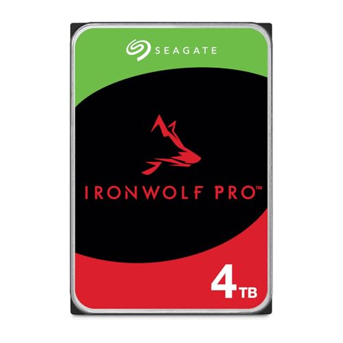 Seagate IronWolf Pro 4TB, NAS Interne Festplatte HDD, 3.5 Zoll, 7200 U/Min, CMR, 256 MB Cache, SATA 6 GB/S, inkl. Data Rescue Service (ST4000NTZ01)