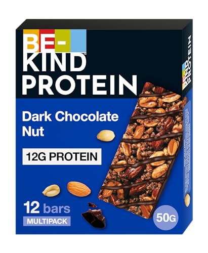 BE-KIND Protein-Riegel, glutenfreier Snack-Riegel, Dark Chocolate Nut, hoher Ballaststoffgehalt, Proteinquelle, ohne künstliche Farb-, Aroma- oder Konservierungsstoffe, 12 x 50g
