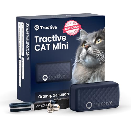 Tractive Mini Smarter Katzen GPS Tracker | Marktführer GPS Tracker Katze | Live-Ortung | Revier & Positionsverlauf | Sicherheitshalsband inkludiert
