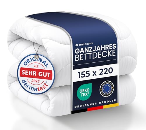 Gentle North Bettdecke 155x220 als Schlafdecke - Ganzjahresdecke für Allergiker geeignet - Weiche Steppdecke - Besonders Flauschig & waschbar bei 60°