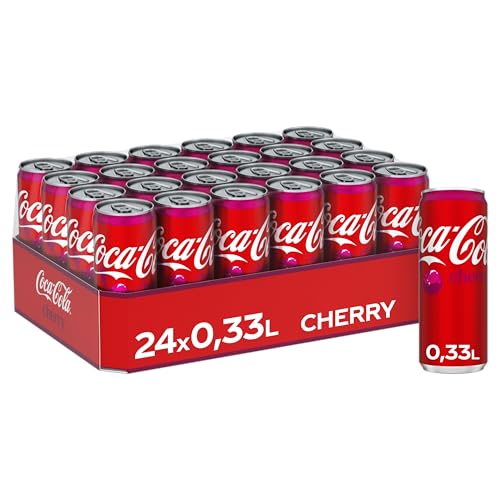 Coca-Cola Cherry - fruchtiges Erfrischungsgetränk mit Kirsch-Geschmack - koffeinhaltiger Softdrink in Einweg Dosen (24 x 330 ml)