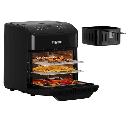 Tristar Mini Backofen & Heißluftfritteuse, 2-in-1-Airfryer, BPA-frei, 12 L, 12 Programme, Sichtfenster, 1800 W, FR-9065