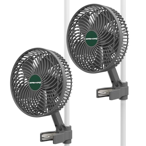 MARS HYDRO 2PCS M6 Grow Ventilator Oszillierend，10 Windstufen，APP/WiFi Steuerung über iHub oder Controller43 Clip Ventilator Growbox Growzelt ，Leiser Lüfter für Umluft und Kühlung im Indoor Grow
