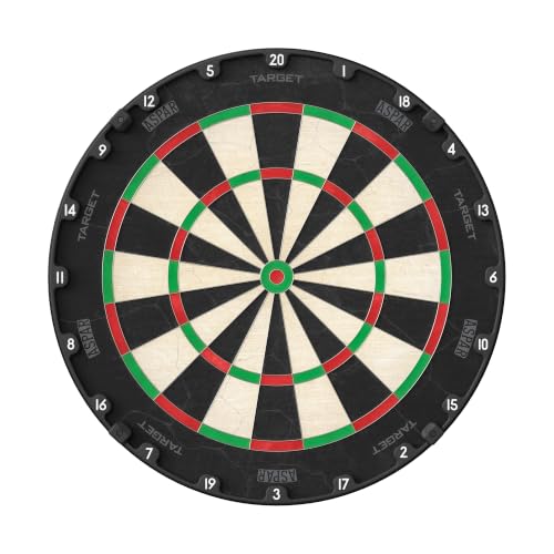 Target Darts Aspar Dartscheibe | Steel Tip Dartboard mit selbstheilendem Sisal, drehbarem Zahlenring und dünnem Draht | Turnier-Dartscheibe in Wettkampfgröße | Darts Zubehör