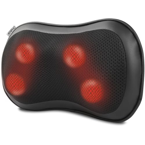 RENPHO Shiatsu Massagegerät, Massagekissen mit Wärmefunktion, Weihnachtsgeschenke, Nackenmassagegerät mit 3 Geschwindigkeiten, 4D Nackenmassage mit Tiefknetmassage, Geschenke für Frauen RF-067