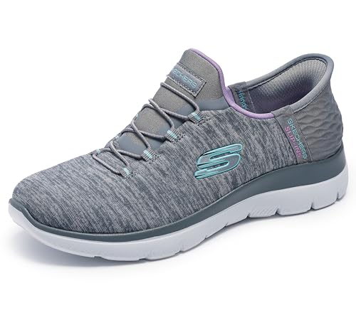 Skechers Damen Summits Dazzling Haze Turnschuhe, Gray Mesh/Multi Trim, 38 EU