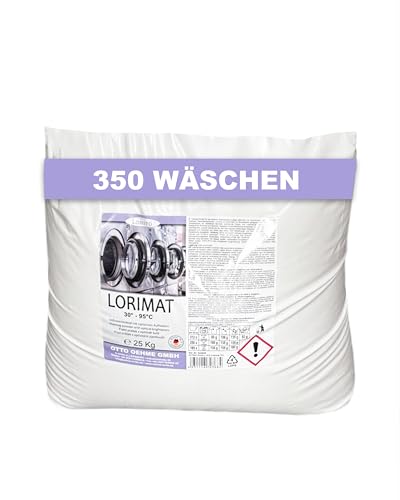 Lorito Lorimat 240 Vollwaschmittel Pulver 25kg Sack - Gründliche Wäschepflege für strahlende Farben und frischen Duft, Geeignet für Weiß- und Buntwäsche, Bis zu 337 Waschladungen