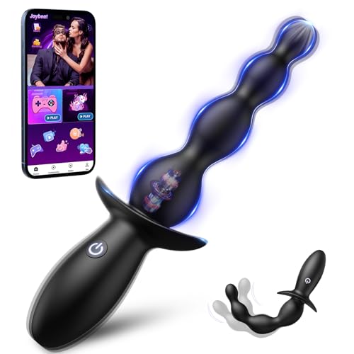 Tagnaff Handlicher Anal Dildo Vibrator Plug für Einsteiger, Analvibratoren für Mann Frau & Paare 9 Vibrationen Prostata Stimulation Vibratorensets Analplug Sex Spielzeug für die Männer Frauen App dünn