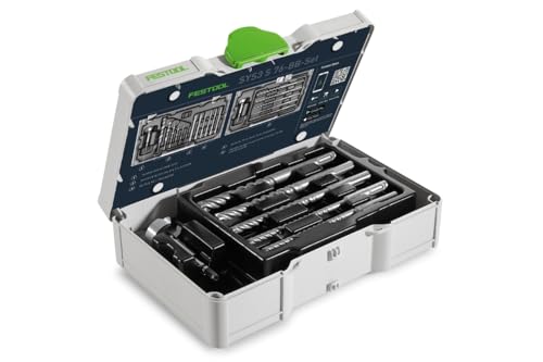 Festool Bohrer- und Bit-Set SYS3 S 76-BB-Set – Centrotec kompatibel – Für Holz, Beton, Metall – SDS Hammerbohrer, Forstnerbohrer, Bits