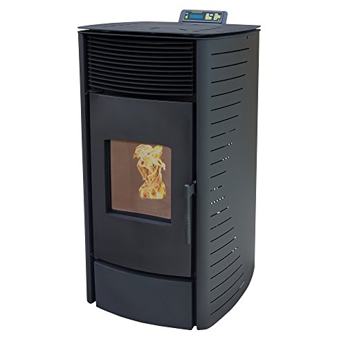 NEMAXX® P12 Pelletofen 13,6 kW A+ bis 300 m³ – Auto-Reinigungszyklus, ECO-Modus, Wochenprogramm, Fernbedienung, WiFi-Ready (optional) – sichere Abschaltung, Vakuum- & Überhitzungsschutz – Schwarz