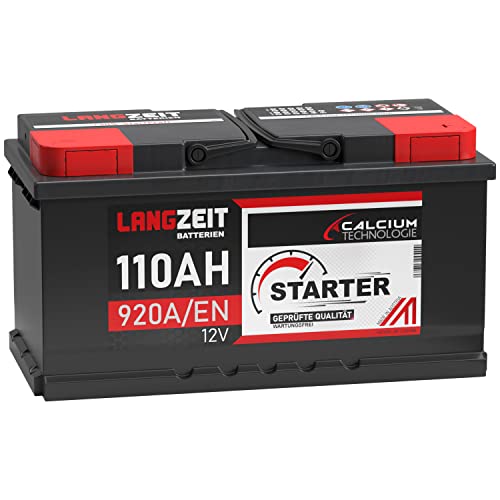 LANGZEIT Autobatterie 12V 110Ah 920A/EN ersetzt Batterie 95Ah 100Ah 105Ah